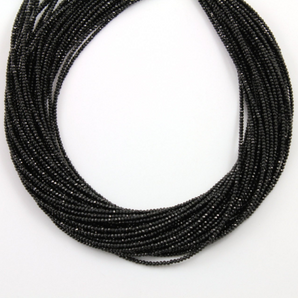 Black Spinel Micro Faceted Rondelle Beads,  (BSPN/1mm/MICRO) - Beadspoint