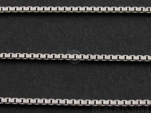 Sterling Silver Finished Box Neck Chain, (BOX019RH-16) - Beadspoint