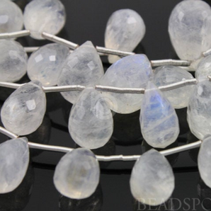 Rainbow Moonstone Small Faceted Tear Drops, (MNS8x10TEAR) - Beadspoint