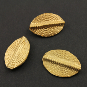 Gold Vermeil Textured Oval Bead,  (VM/6808) - Beadspoint