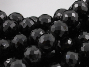 Black Onyx Micro Faceted Roundel Beads, (X4-5Frnd) - Beadspoint