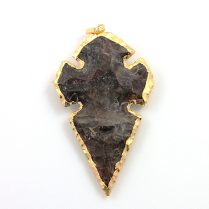 Jasper Fancy Electroplated  Arrowhead, BZC/9027/BLK/Fncy - Beadspoint