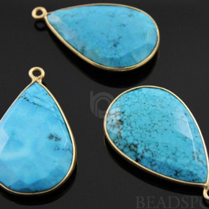 Turquoise Faceted Pear Bezel, (BZC7124) - Beadspoint