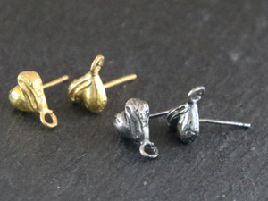 Sterling Silver Heart Drop Earrings Post, (STD-0111) - Beadspoint