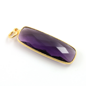 Amethyst Bezel Long Bar Pendant,  (BZC9051/AM) - Beadspoint