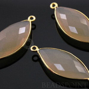 Sand Chalcedony Faceted Marquise Bezel ,(BZC3012) - Beadspoint