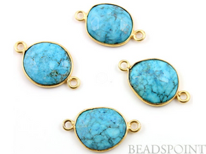 Turquoise Faceted Oval Connector, (BZC7105-LG) - Beadspoint