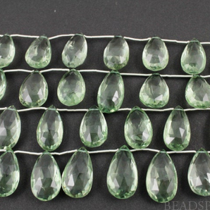 Green Amethyst Faceted Pear Shape Drops, (GAM10x14-12x18) - Beadspoint