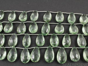 Green Amethyst Faceted Pear Shape Drops, (GAM10x14-12x18) - Beadspoint