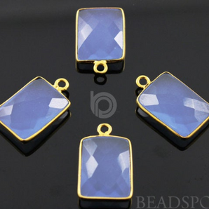 Blue Light Lavendar Chalcedony Faceted Chicklet Bezel, (BZC7478) - Beadspoint