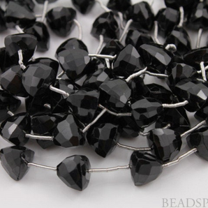 Black Onyx Faceted Trillion Pyramid Beads, (X9PYramid) - Beadspoint