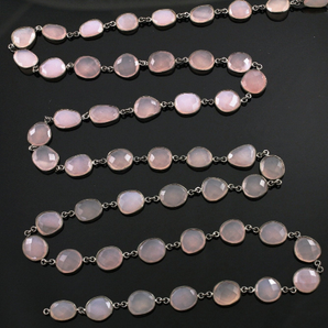 Rose Quartz Faceted Oval Chain, (BC-RQCL-04) - Beadspoint