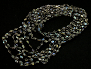 Labradorite Bezel Chain, Antique finish (GMC-BZ-LAB14) - Beadspoint