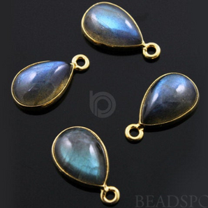 Labradorite Bezel Baby Pear Drops, 1 Peice, (LABPR001-A) - Beadspoint