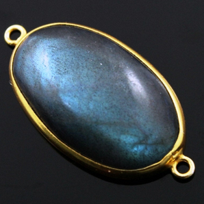 Labradorite Smooth Oval Connector, (LAB14x24) - Beadspoint