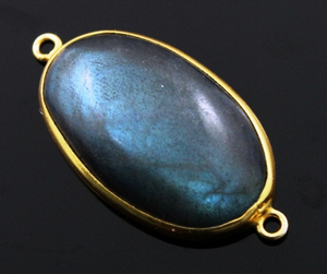 Labradorite Smooth Oval Connector, (LAB14x24) - Beadspoint