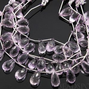 Pink Amethyst Faceted Tear Drops,  (2PAM9x15FTEAR) - Beadspoint