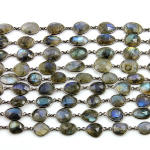 Flashy Blue Labradorite Faceted Bezel, (GMB-LAB-02) - Beadspoint