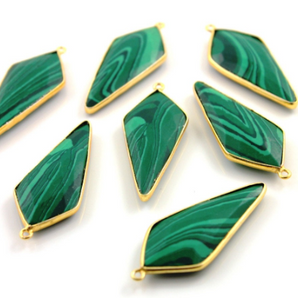 Malachite Faceted Arrowhead Bezel, (BZC9021/MLK) - Beadspoint