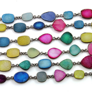 Druzy Multi Color Fancy Cut Chain, (BC-DZY-71) - Beadspoint