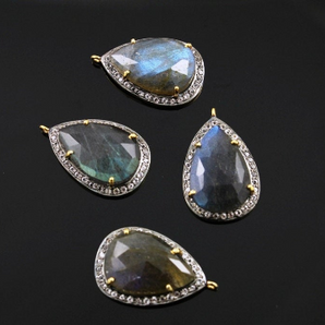 Labradorite w/ White Sapphire, (LABWTZ-A210) - Beadspoint