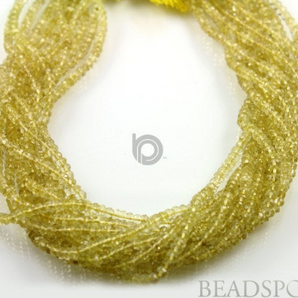 Lemon Topaz Micro Faceted Rondells, (LTZ4Frndl) - Beadspoint