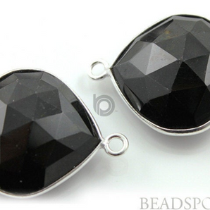 Black Onyx Faceted Heart Bezel, (SSBZ7005) - Beadspoint