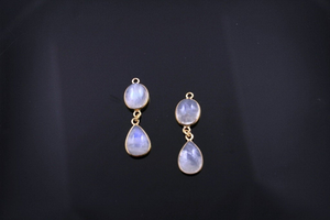 Rainbow Moonstone Smooth Dangle Bezel, (RNB-810) - Beadspoint