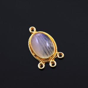 Rainbow Moonstone Faceted Bezel Component, (RNB-805) - Beadspoint