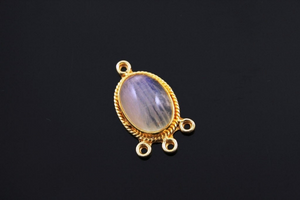Rainbow Moonstone Faceted Bezel Component, (RNB-805) - Beadspoint