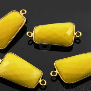 Yellow Turquoise Faceted Fancy Connector, (BZC7387-B) - Beadspoint