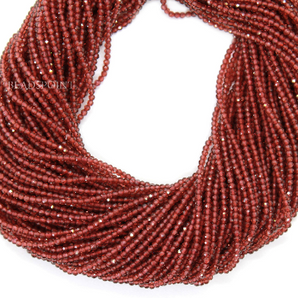 Rhodolite Garnet Micro Faceted Rondelle Beads, (RHOGAR-2.5FRNDL) - Beadspoint