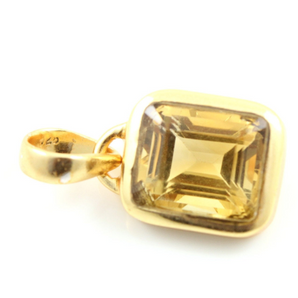 Citrine Asscher Rectangle Pendant, (CIT/PDT/01) - Beadspoint