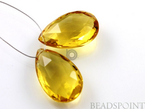 Honey Topaz Faceted Pear Drops, (HT24x15PR) - Beadspoint
