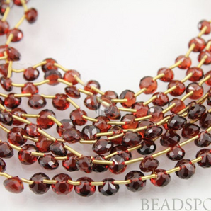 Garnet Faceted Small Onion Drops, (4GAR3-4Onion) - Beadspoint