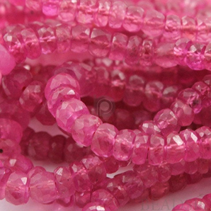 Ruby  Faceted Rondelles , (RBY3.5-5frndl) - Beadspoint