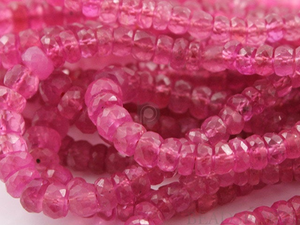 Ruby  Faceted Rondelles , (RBY3.5-5frndl) - Beadspoint
