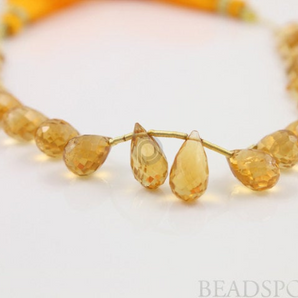 Honey Yellow Citrine Faceted Tear Drops,4 Pieces, 4CIT7x11TEAR) - Beadspoint