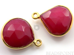 Blood Red Chalcedony Faceted heart Bezel (BZC6089) - Beadspoint