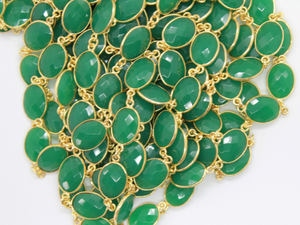 Green Onyx Faceted Oval Chain, (GMC-GNX-11X15) - Beadspoint