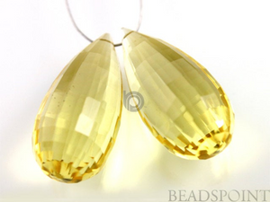 Honey Topaz Faceted  Long Tear Drops,1 Pair (HT30x13PR) - Beadspoint