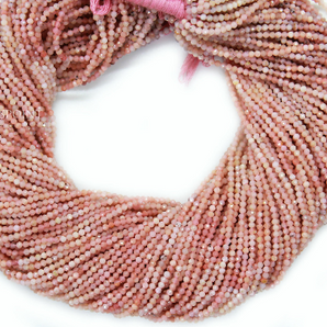 Pink Opal Roundel Micro Faceted Rondelle Beads, (PINKOPAL-2RNDL) - Beadspoint