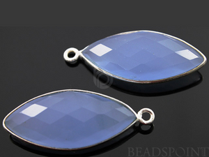 Lavender Chalcedony Faceted Marquise Bezel, (SSBZC6015) - Beadspoint