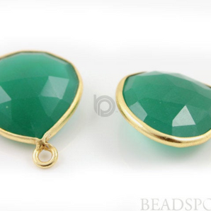 Green Onyx Heart Shape Bezel, 22 mm, ( BZC7026) - Beadspoint