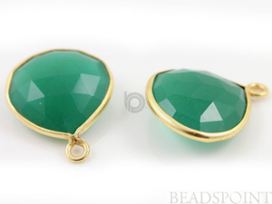 Green Onyx Heart Shape Bezel, 22 mm, ( BZC7026) - Beadspoint