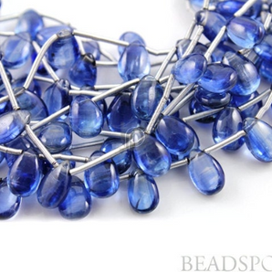 Kyanite Smooth Polished Pear Drops, 4 Pieces, (4KYN6x8SPEAR) - Beadspoint