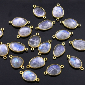 Rainbow Moonstone Faceted Oval Bezel, (RNM13x15) - Beadspoint