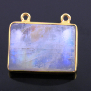 Rainbow Moonstone Smooth Rectangle Pendant, (RNB16x22) - Beadspoint