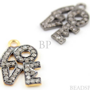 Pave Diamond Love Charm, (DCH-100) - Beadspoint