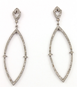 Pave Diamond Dangling Earrings,  (Earr-029) - Beadspoint